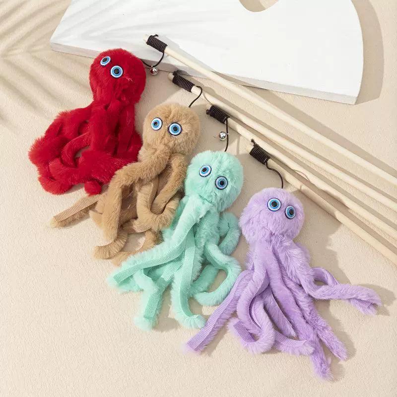 Octopus Plush Cat Toy - Interactive Funny Pet Play Toy - ClubOn