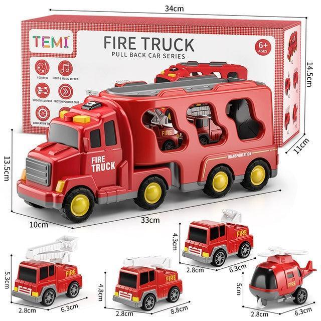 TEMI Diecast Carrier Truck Toy - Engineering Vehicles Playset - ClubOn