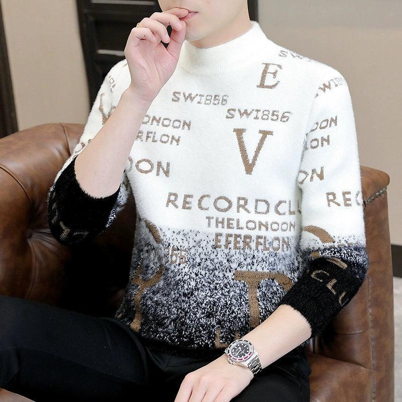 Autumn & Winter Youth Letter Trend Sweater - Imitation Mink Fleece - ClubOn