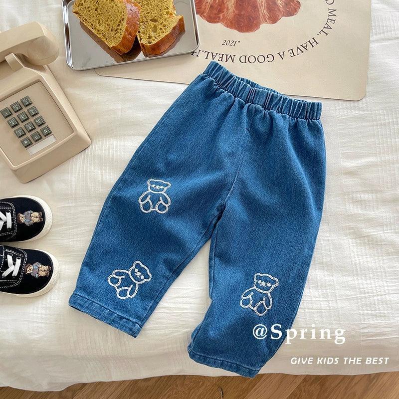 Children's Bear Jeans – 0-6 Years Old Autumn Baby Boys and Girls Denim - ClubOn