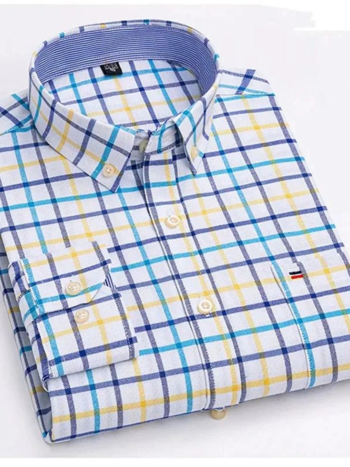 Men’s Solid Color Button Neck Casual Shirt – Stylish & Comfortable - ClubOn