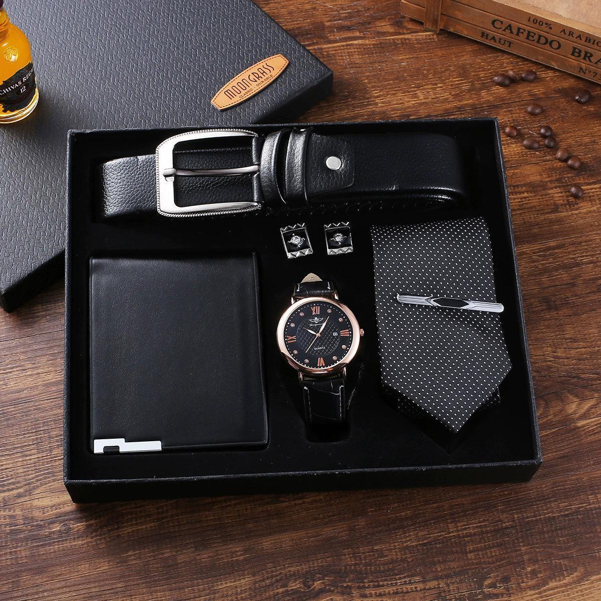 Men's Luxury Watch Gift Set – Pen, Wallet & Quartz Wristwatch - ClubOn
