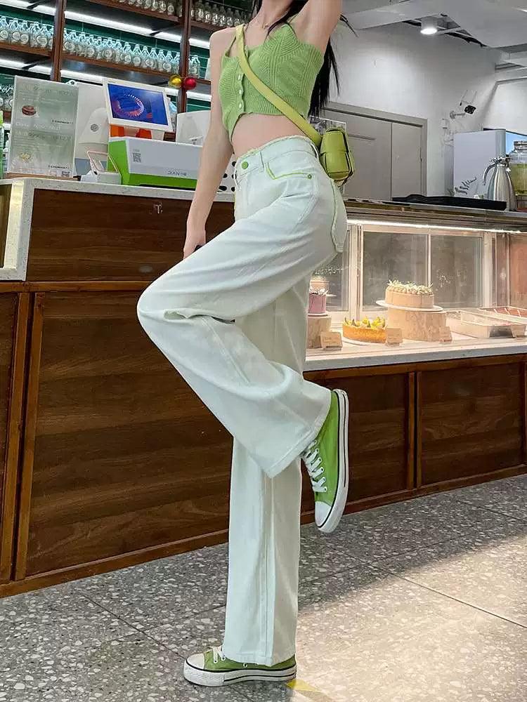 Women's Light-Colored Tencel Wide-Leg Jeans - ClubOn