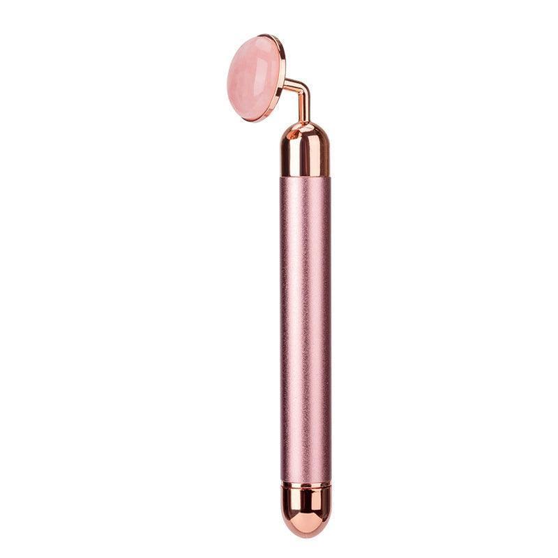 Pink Rose Quartz Electric Face Massager Roller – Natural Jade - ClubOn