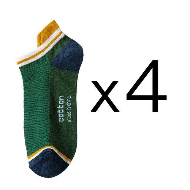 4 Pairs Cotton Men’s Short Socks – Fashionable, Breathable Ankle Socks - ClubOn