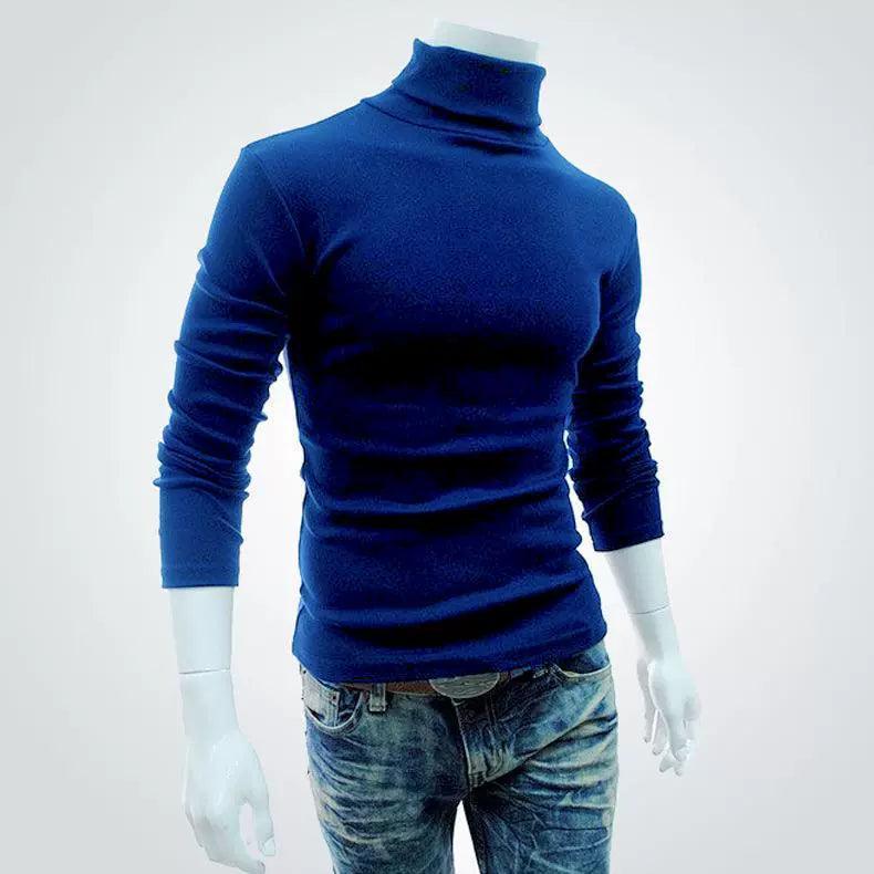 Men's High Neckline Pullover – Classic Long Sleeve Sweater for Fall & Winter - ClubOn