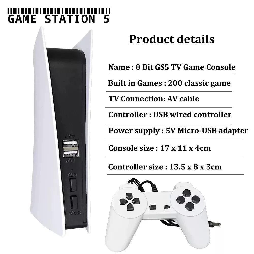 New GS5 Game Station 5 Video Game Console - 200 Classic Games - ClubOn