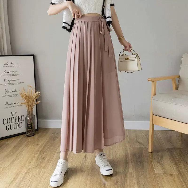 Summer New Style Korean Women’s Big Hem Skirt Trousers - Pleated Design - ClubOn