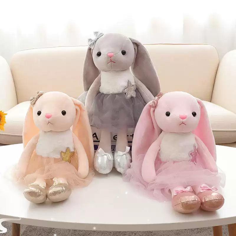 Long Ear Dress Bunny Appease Toy – Lovely Ballerina Rabbit Soft - ClubOn