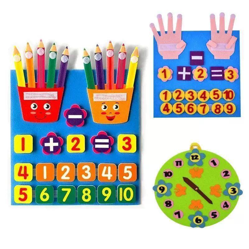 Kid Montessori Felt Finger Numbers Math Toy for Children - ClubOn