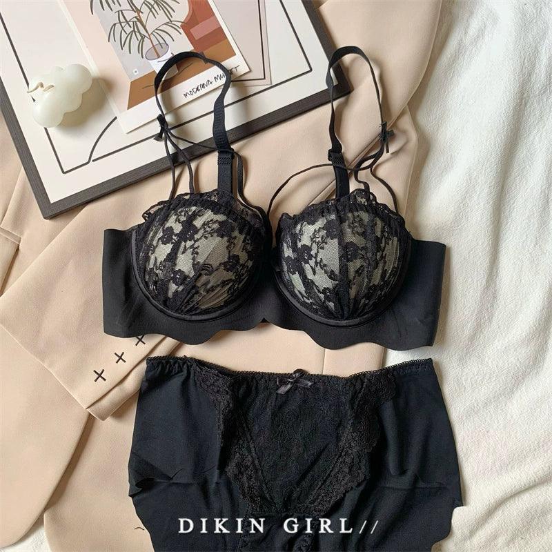 White Lace Seamless Bra Set for Small Chests - ClubOn