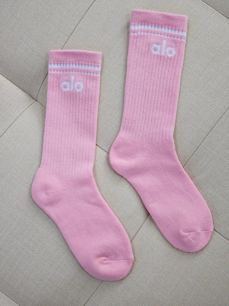 Alo Cotton 18cm Medium-Length Fashion Socks – Pure Cotton, Four Seasons, Sports Leisure, Couple Socks - ClubOn