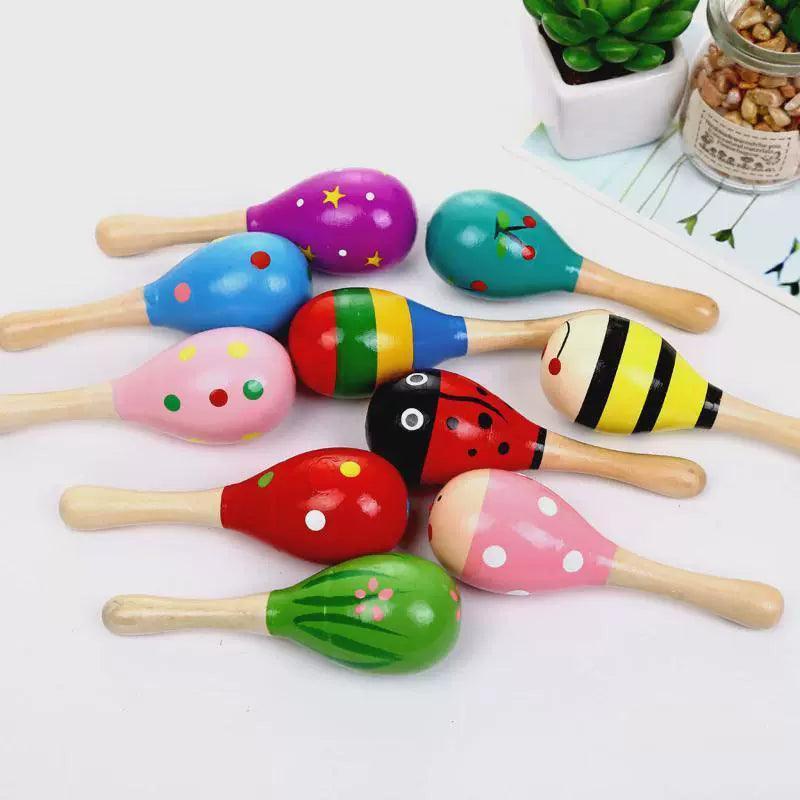 Baby Music Wooden Sand Hammer Toy - 1 Pc Musical Kid Toy for Infants - ClubOn