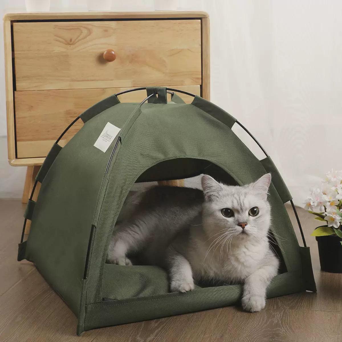Pet Tent Bed - Cozy Cats House with Warm Cushion for Small Pets - ClubOn