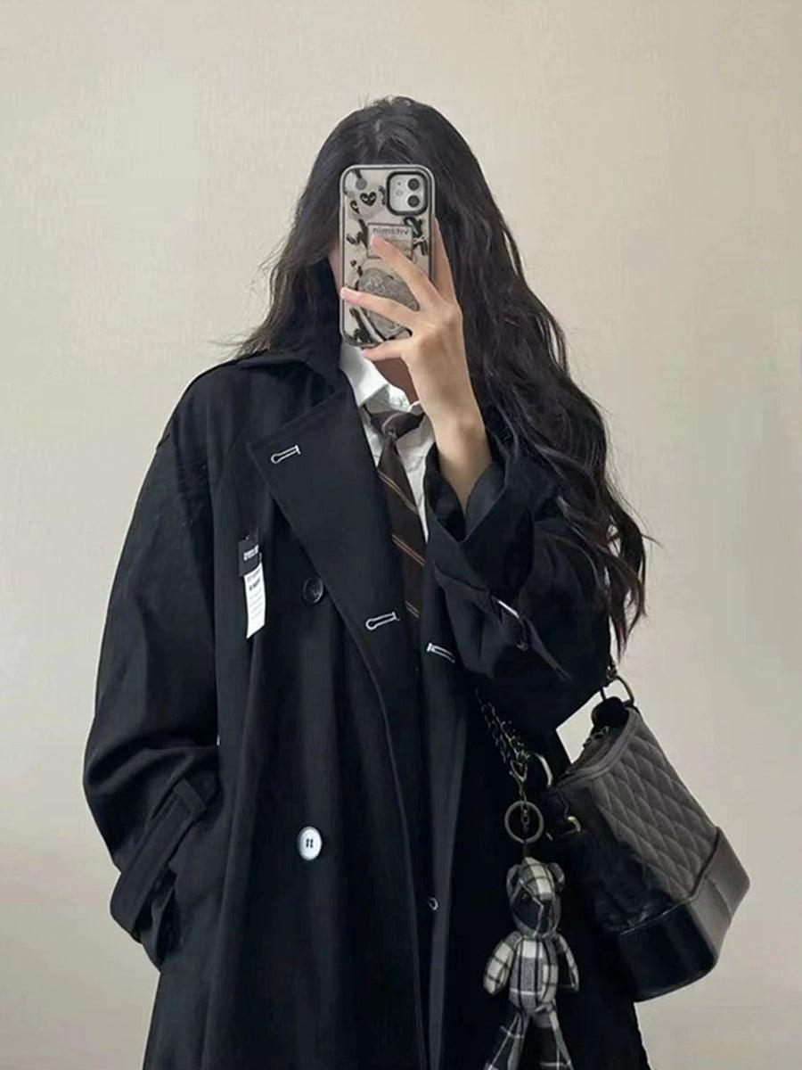 2024 Women’s Japanese Style Black Windbreaker Jacket - ClubOn