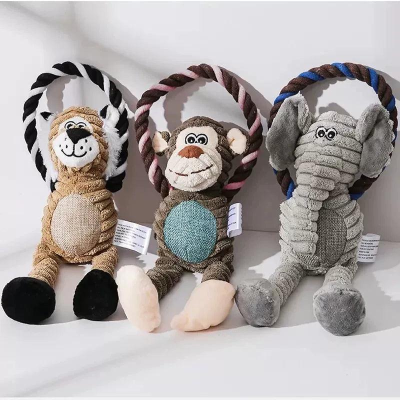 Dog Plush Squeaky Toy - Bite-Resistant Animal Toy for Pets - ClubOn