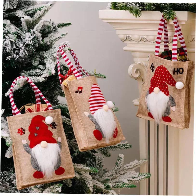 Christmas Linen Gift Bag – Children's Handbag Holiday Decor - ClubOn