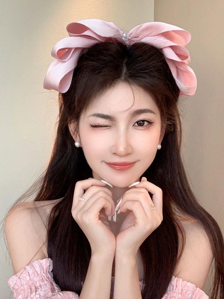 High-End Gentle Blue Pearl Big Bow Hairpin – Elegant Female Hair Accessories - ClubOn