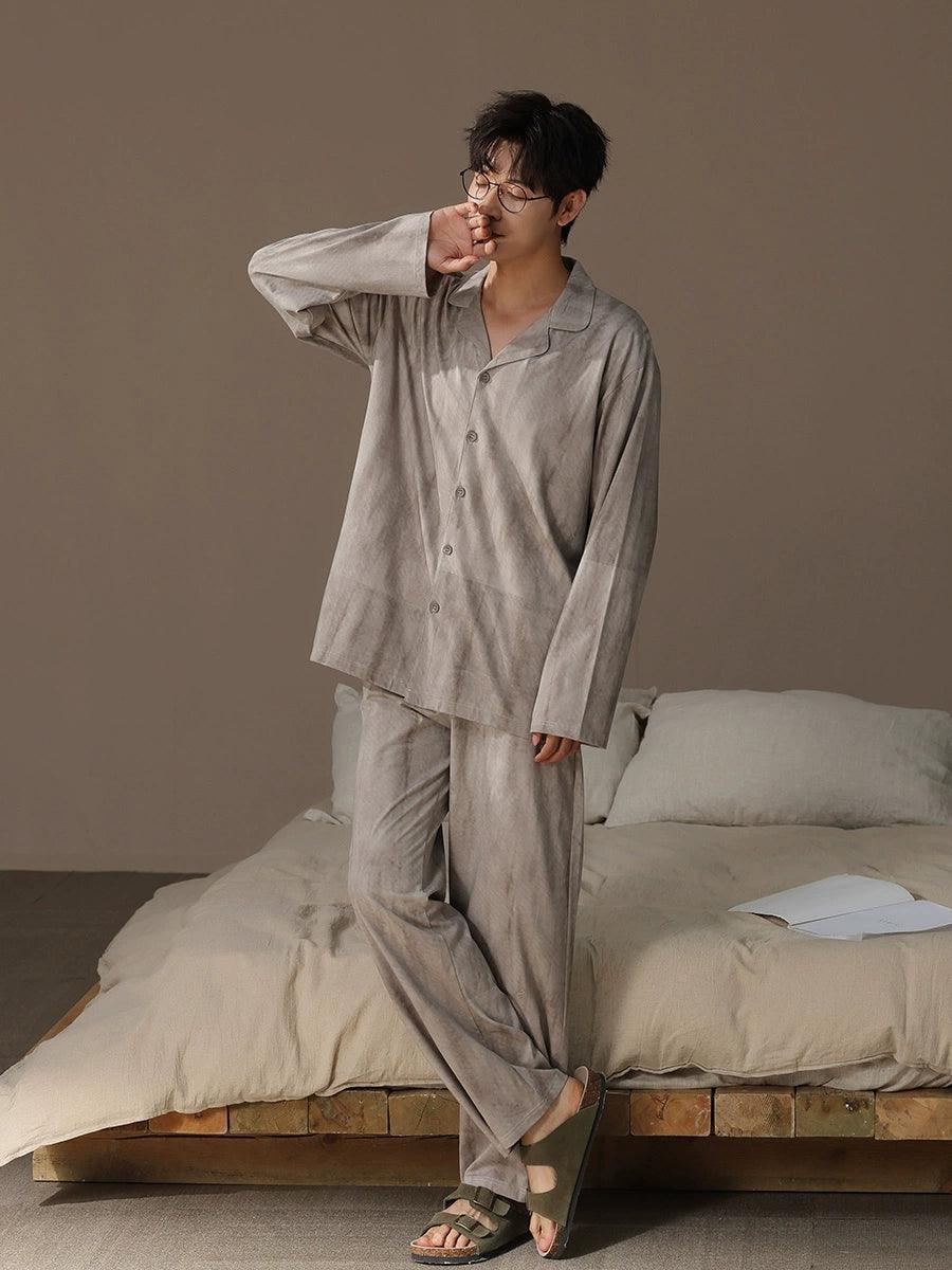 Pure Cotton Pajamas – Men’s Spring & Autumn Long-Sleeve Cardigan - ClubOn