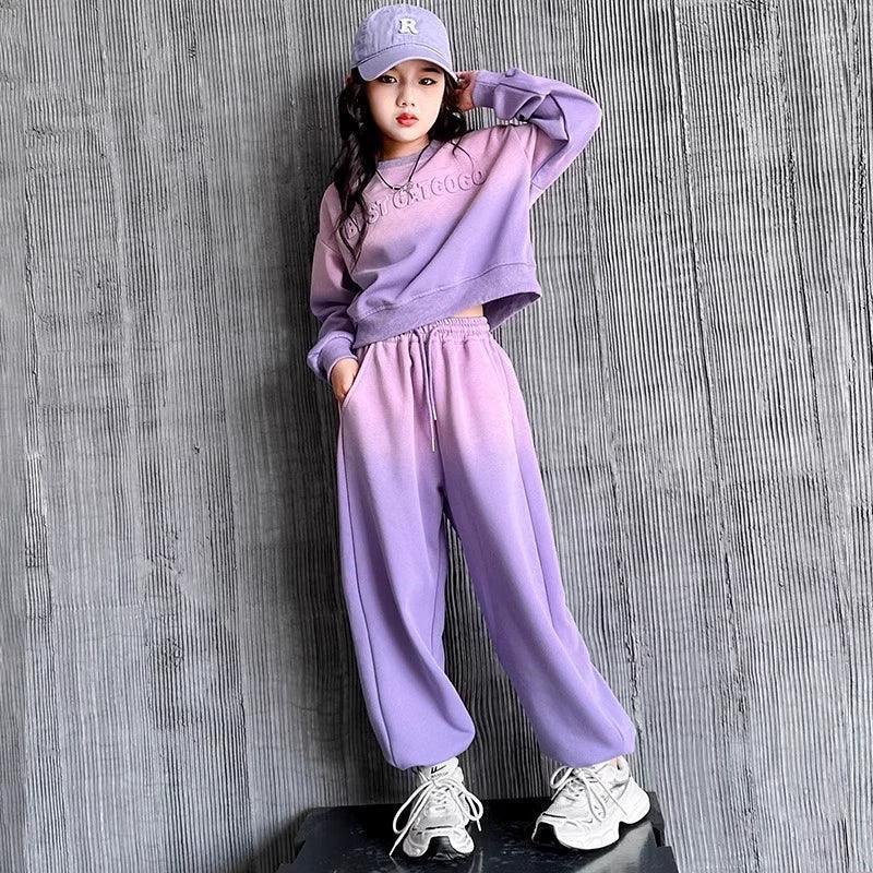 High-End Girls' Western Style Sweatshirt Set - ClubOn