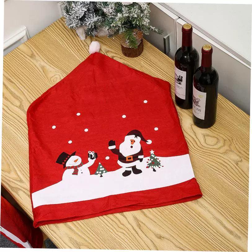 Christmas Party Chair Covers - Santa Hat Design Table Décor - ClubOn