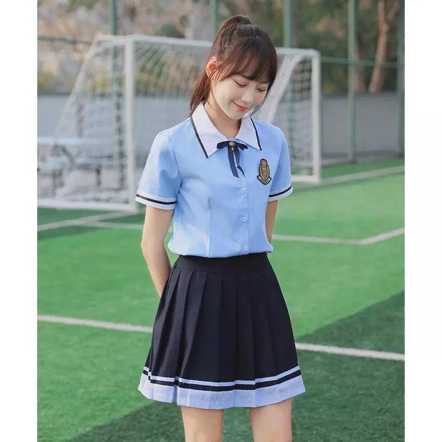 Short-Sleeved College Style Class Suit – School Uniform - ClubOn