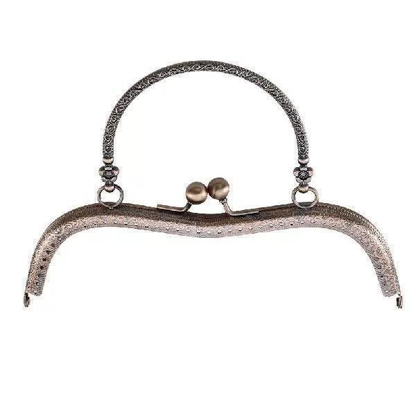 19cm Retro Metal Embossed Bag Handles – Kiss Clasp for Handmade Bags - ClubOn