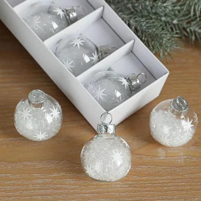 Christmas Transparent Snowflake Sequin Colored Ball Ornament - ClubOn