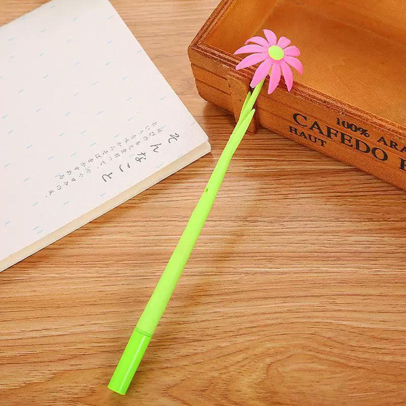 Creative Funny Flower Gel Pens - Blue Ink Stationery Set - ClubOn