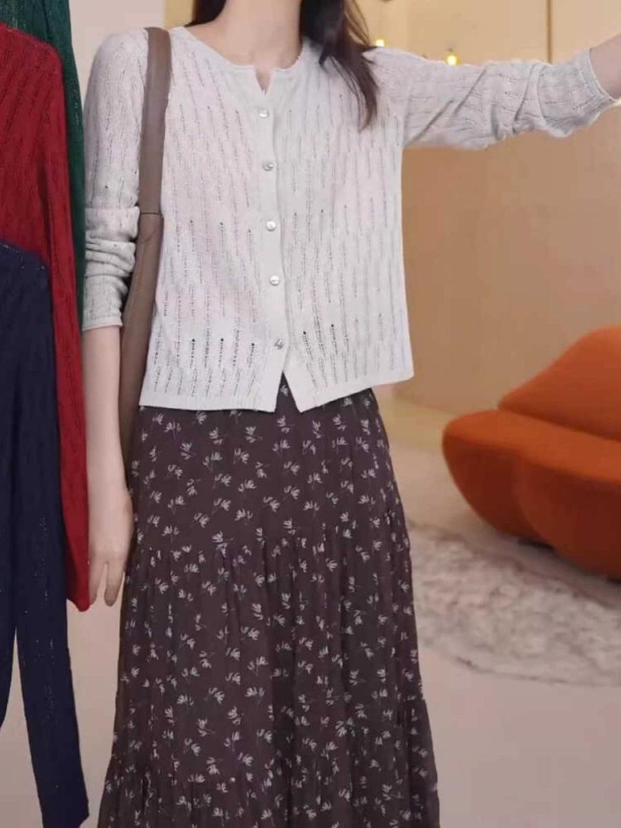 2024 Women’s Hollow Knitted Cardigan - ClubOn