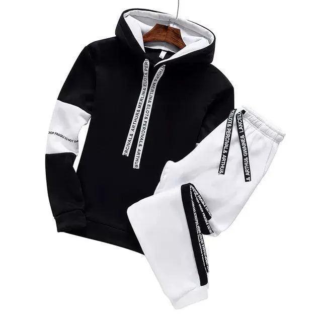 Winter Hoodie Set for Men - Casual Tracksuit Sweatshirt & Pants - ClubOn