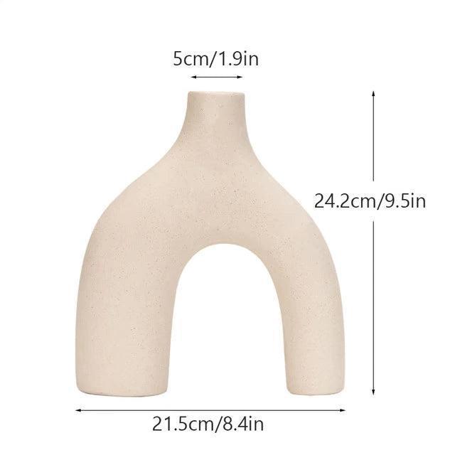 VILEAD White Ceramic Flower Vase Figurine – Unglazed Interior Decor - ClubOn