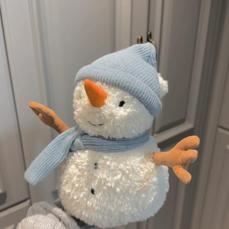Sammy Blue Hat Little Snowman Doll – Christmas Plush Toy - ClubOn