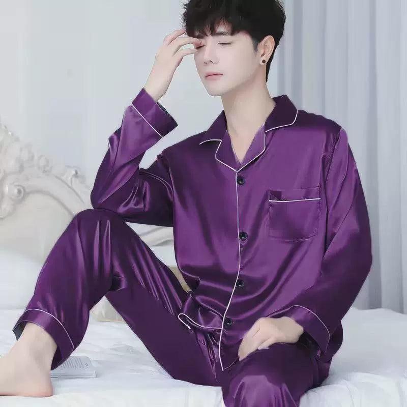Men’s Stain Silk Pajama Set – Luxurious Silk Sleepwear - ClubOn