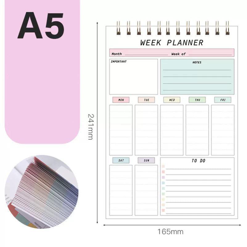 English Weekly Planner – PP Cover Notebook & Schedule Book - ClubOn