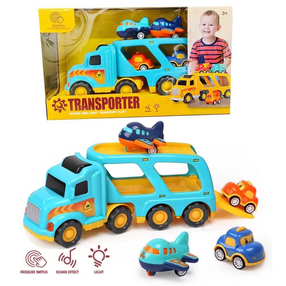 Die-Casting Transport Truck Toy Set – Durable Vehicles for Kids - ClubOn