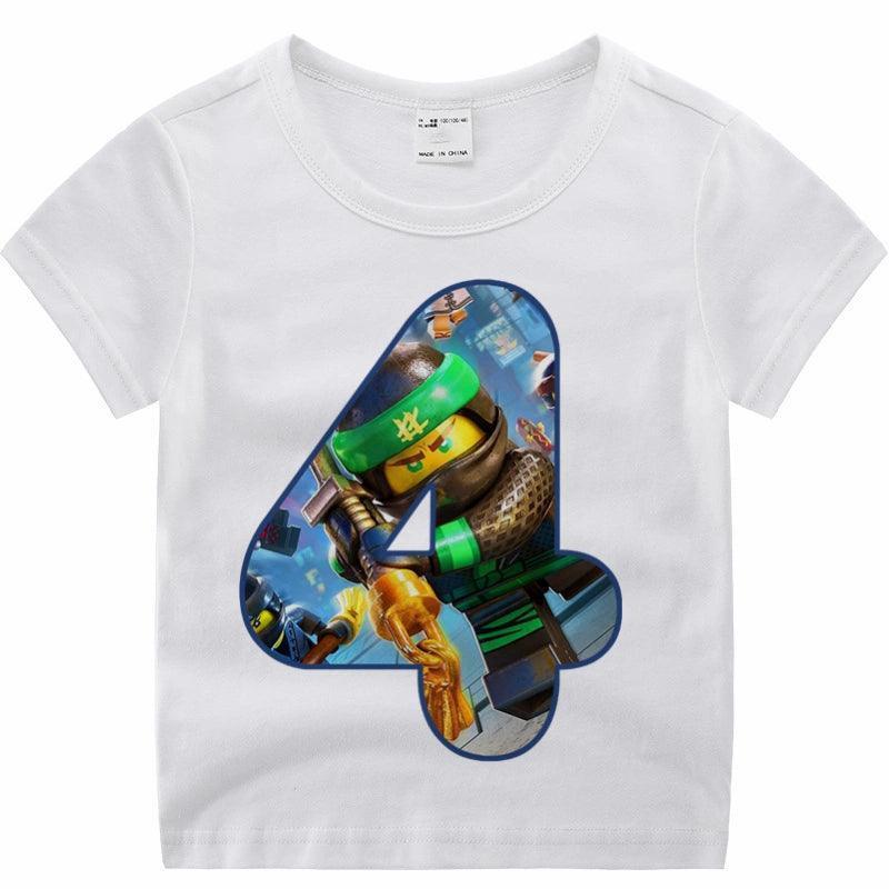 Ninjago Birthday Number T-Shirt – Cartoon Ninja Birthday T-Shirt for One-Year-Old Children - ClubOn