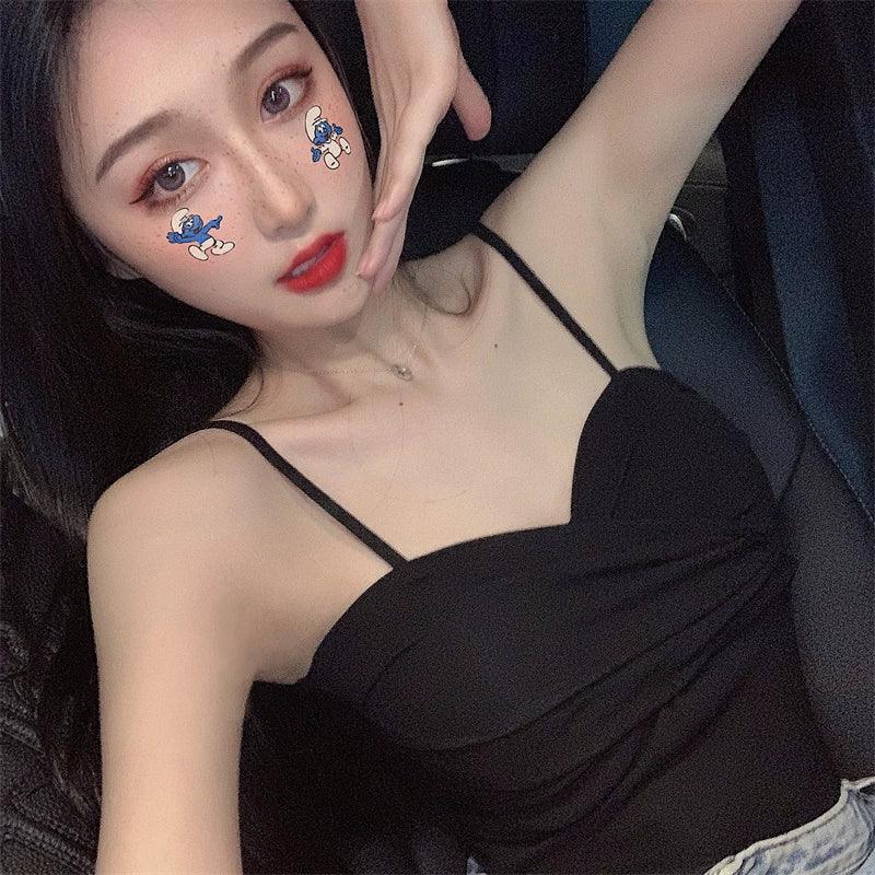 Pure Cotton White Suspender Tube Top with Chest Pads - ClubOn