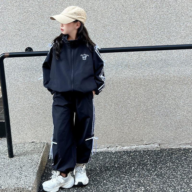 Trendy Girls' Sportswear Set - Western Style for Spring & Autumn - ClubOn