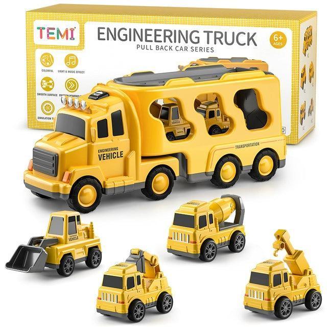 TEMI Diecast Carrier Truck Toy - Engineering Vehicles Playset - ClubOn