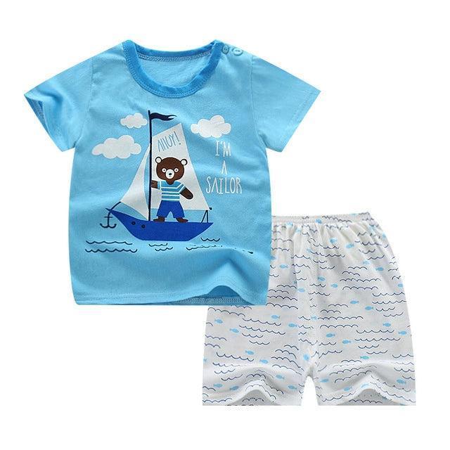 Baby Boys Summer Clothing Set - Short Sleeve T-Shirt & Shorts - ClubOn