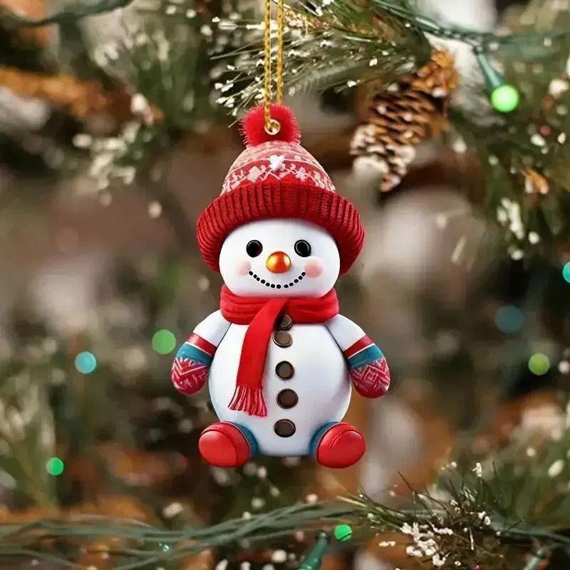 Christmas Santa Claus & Snowman Pendant | Acrylic Flair for Kids - ClubOn