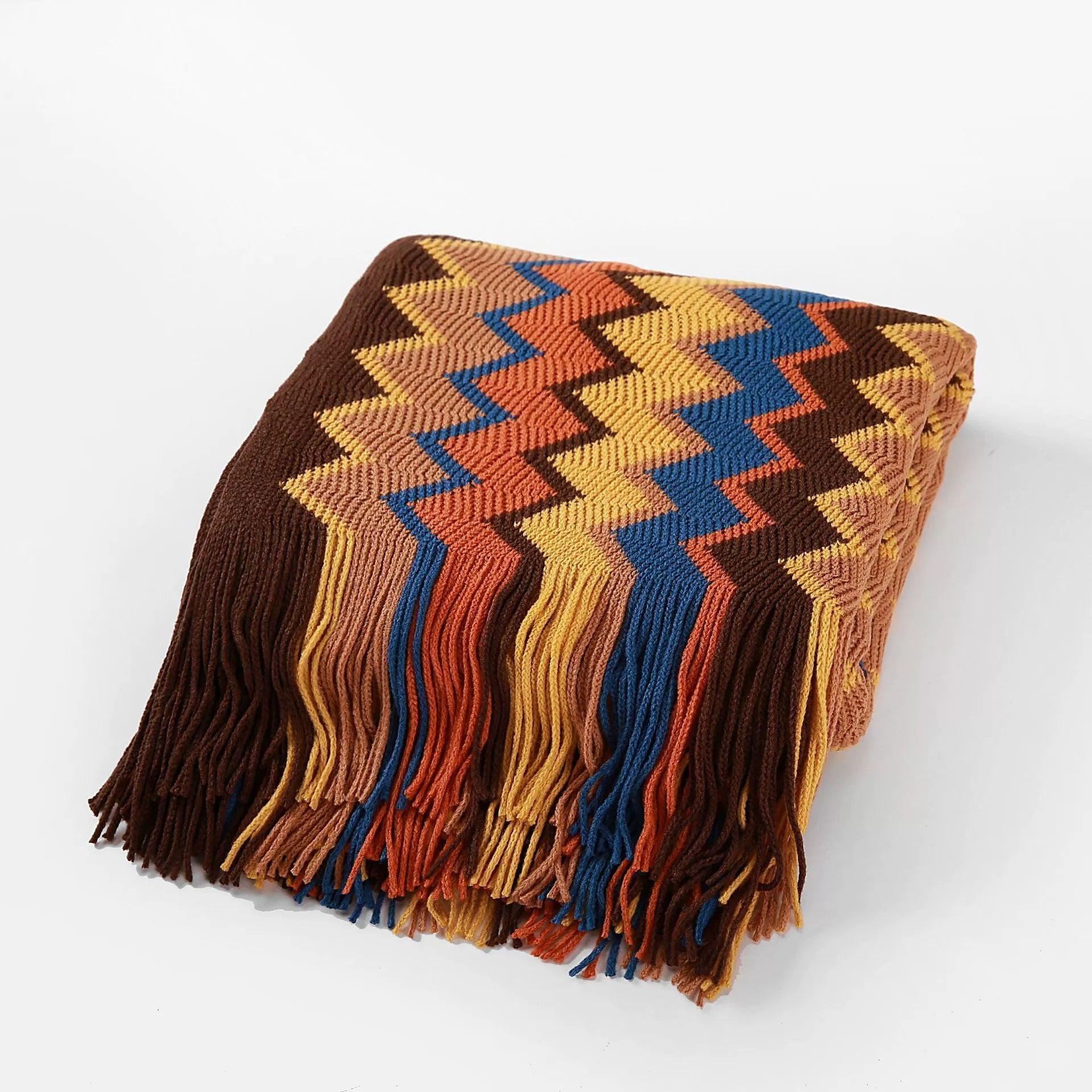 Bohemian Tassel Knitted Blanket – Sofa & Nap Throw - ClubOn