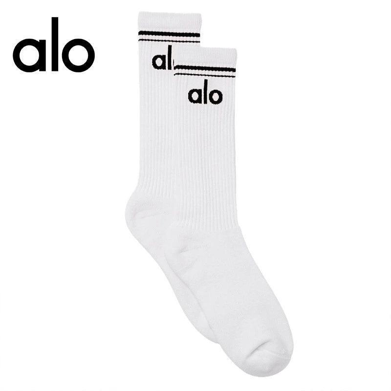 Alo Cotton 18cm Medium-Length Fashion Socks – Pure Cotton, Four Seasons, Sports Leisure, Couple Socks - ClubOn