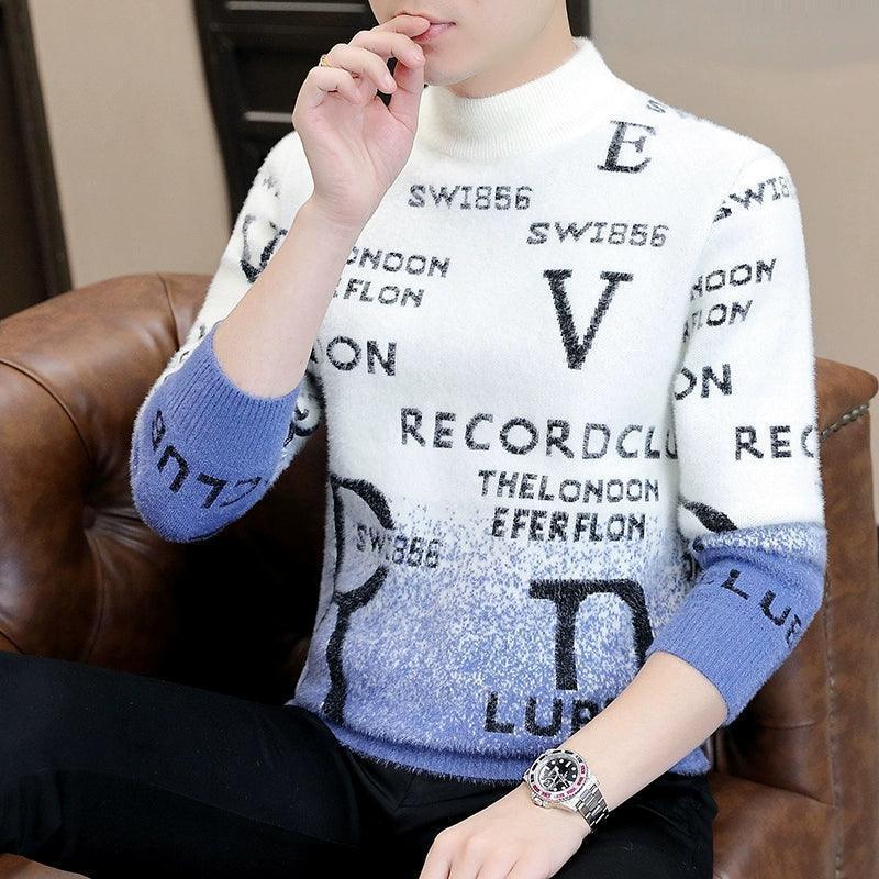 Autumn & Winter Youth Letter Trend Sweater - Imitation Mink Fleece - ClubOn