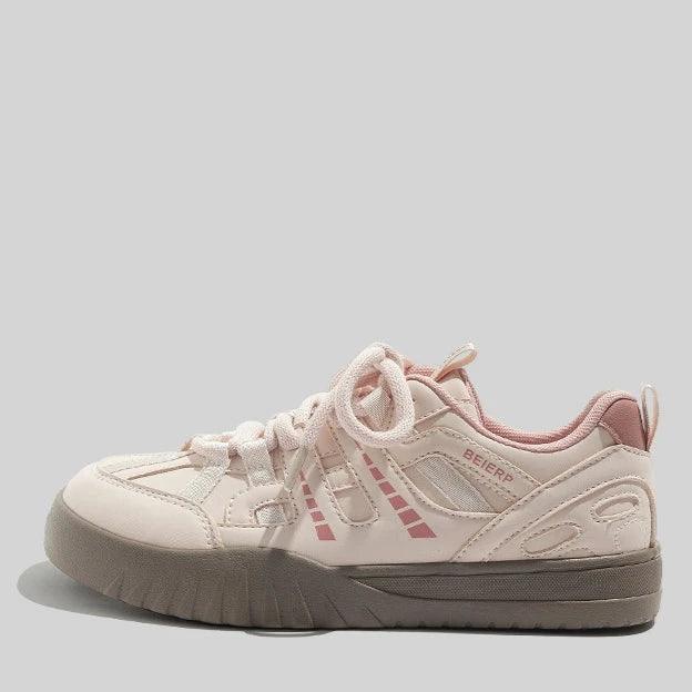 Beier Pink Retro Big Head Canvas Shoes - ClubOn