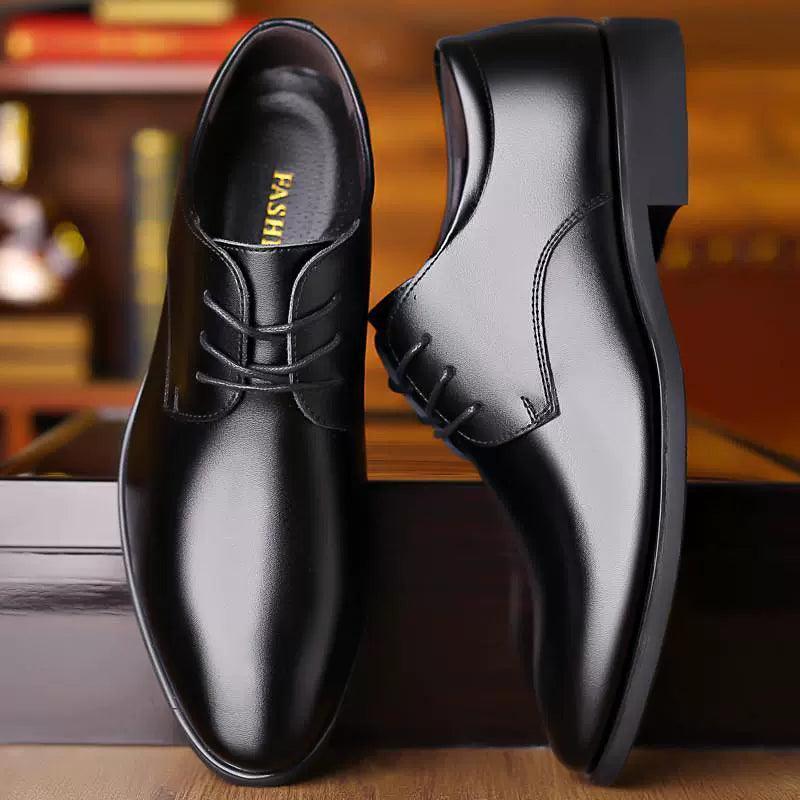 Men's Leather Shoes - Autumn & Spring Wedding Dress Shoes for Men - ClubOn