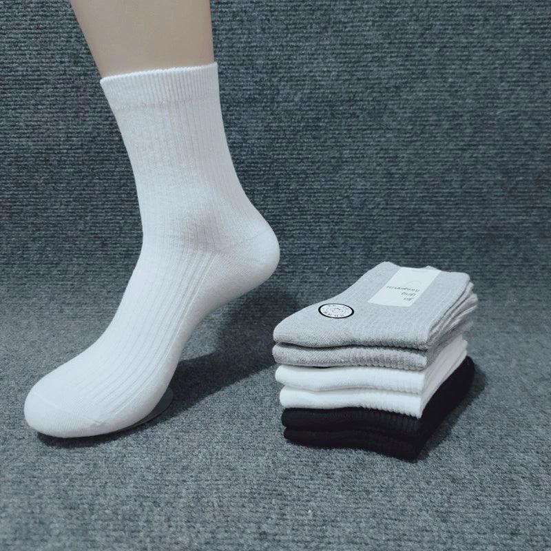 Mid-Tube Pure Cotton Socks – Sweat-Absorbing & Breathable Sports Socks for Men & Women - ClubOn