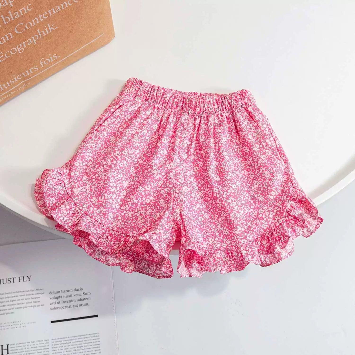 Girls' Summer Floral Shorts – Super Soft & Adorable - ClubOn