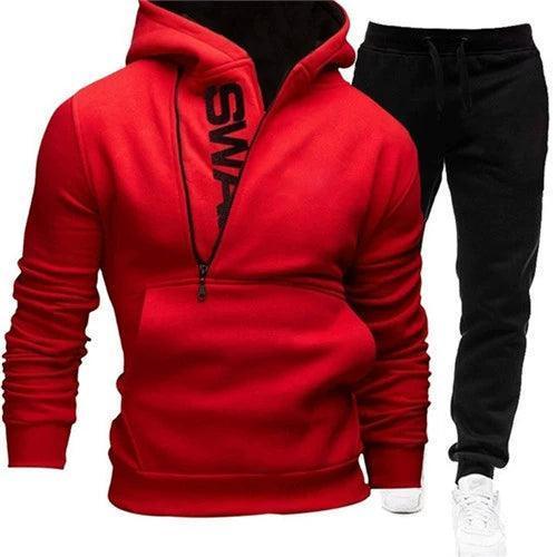Contrast Hooded Men's Sweater Suit – Stylish & Comfortable Set - ClubOn